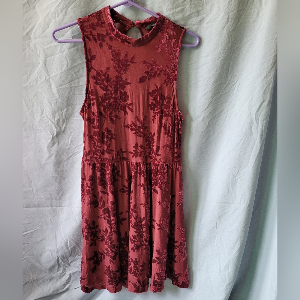 Forever 21 velvet floral print dress
